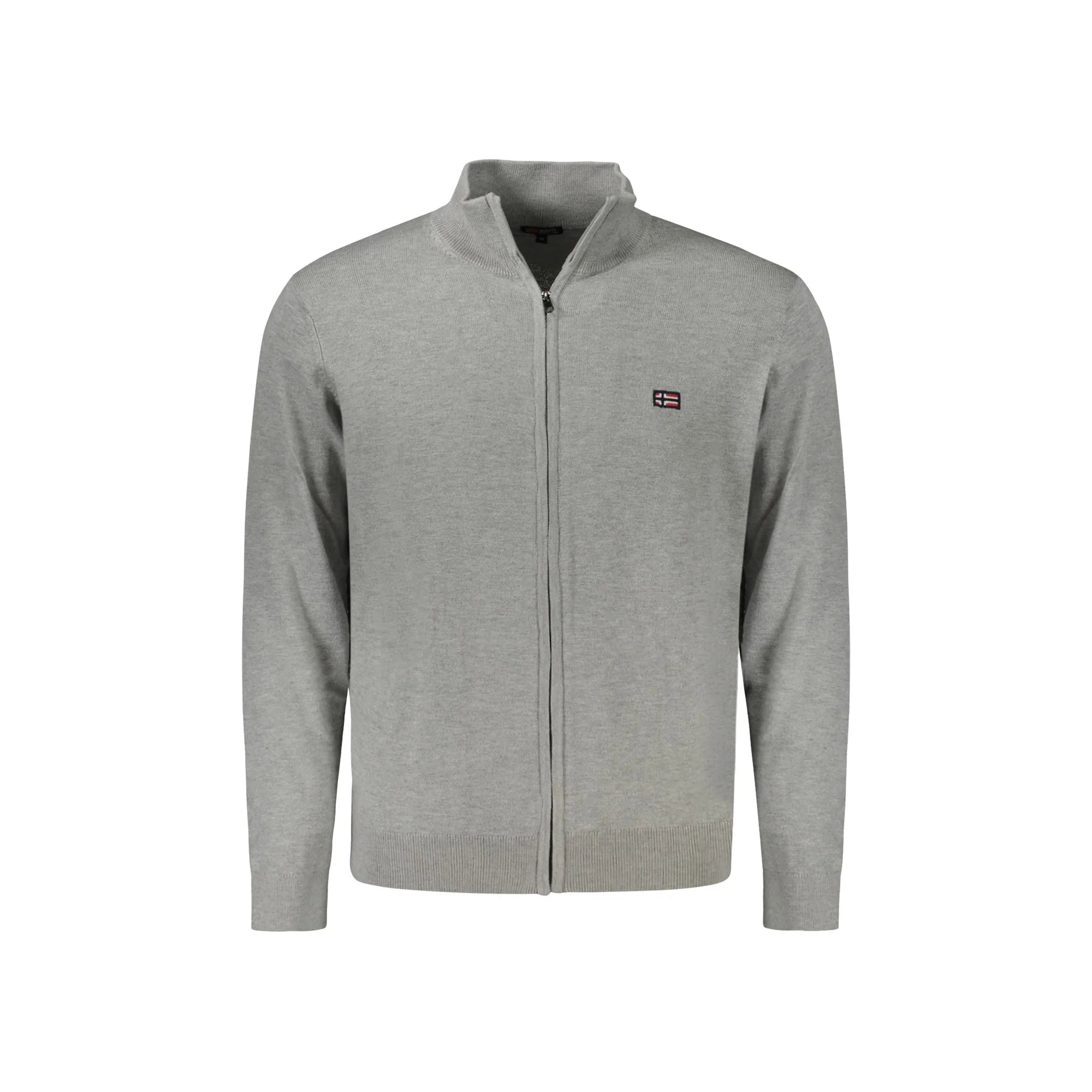 Norway 1963 Cardigan Uomo Grigio con Zip e Logo Ricamato Maglie - foto prodotto
